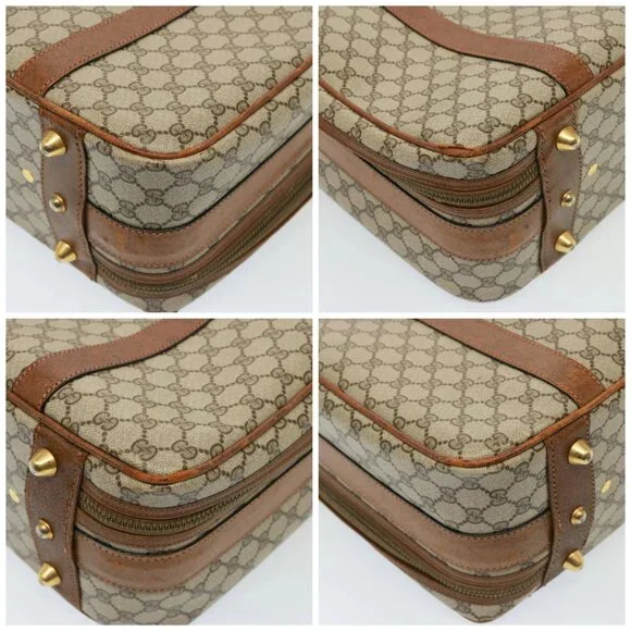 GUCCI GG Supreme Boston Bag PVC Beige Auth mr177 - Picture 14 of 16